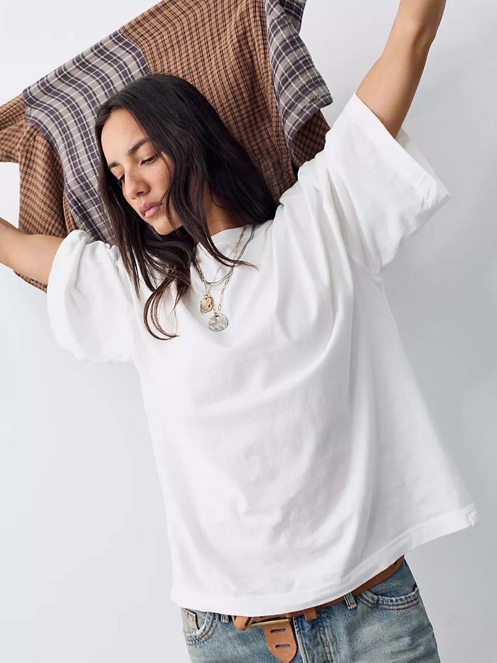 We The Free Oversized White Crewneck Tee